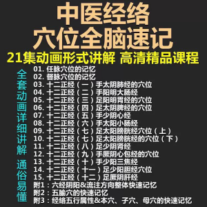 中医经络穴位全脑速记视频教学快速记忆动画形象加深记忆课程教程-黄师爷营销圈