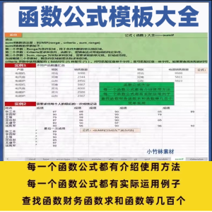 excel函数公式大全模板电子版表格常用公式函数与图表应用素材-黄师爷营销圈