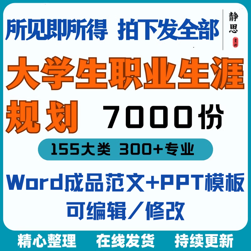 新款大学生职业生涯规划书成长就业赛道学业规划word成品范文ppt-黄师爷营销圈