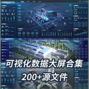 可视化数据大屏设计模板蓝色科技数字孪生设计素材UI界面PSD文件-黄师爷营销圈