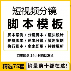短视频拍摄脚本分镜头表模板抖音计划表剧本拉片宣传片策划表格-黄师爷营销圈